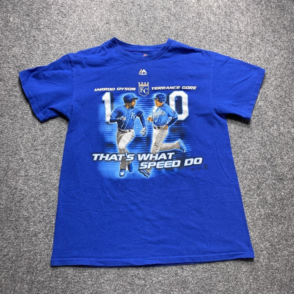 Kansas City Royals T-Shirt Men Medium Blue Majestic That's What Speed Do Graphic